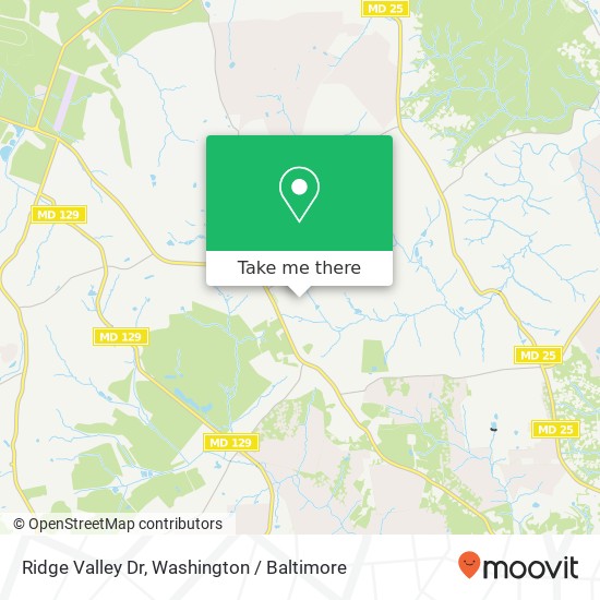 Mapa de Ridge Valley Dr, Owings Mills, MD 21117