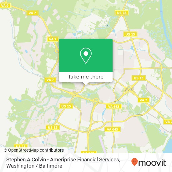 Mapa de Stephen A Colvin - Ameriprise Financial Services, 604 S King St