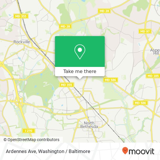 Ardennes Ave, Rockville, MD 20851 map