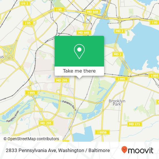 Mapa de 2833 Pennsylvania Ave, Halethorpe, MD 21227