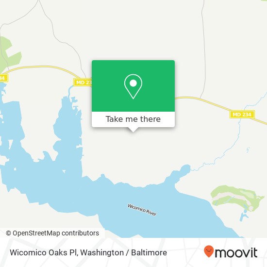 Mapa de Wicomico Oaks Pl, Charlotte Hall, MD 20622