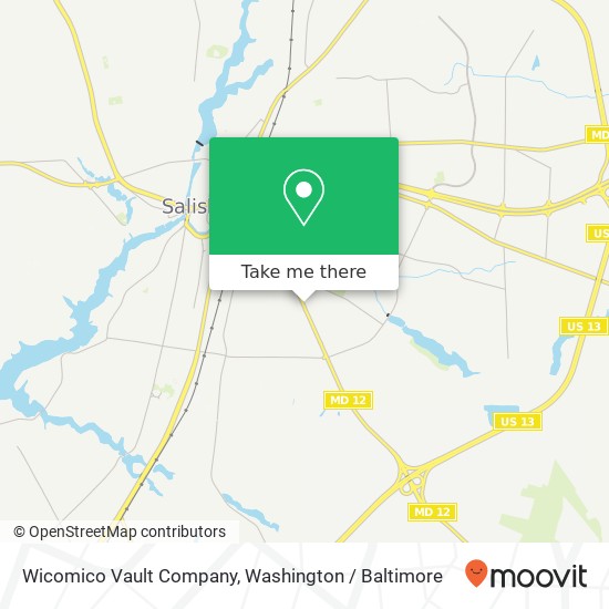 Mapa de Wicomico Vault Company, 709 Snow Hill Rd