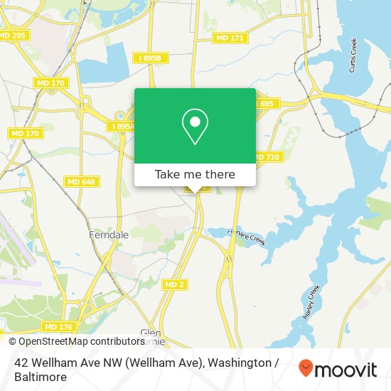 Mapa de 42 Wellham Ave NW (Wellham Ave), Glen Burnie, MD 21061