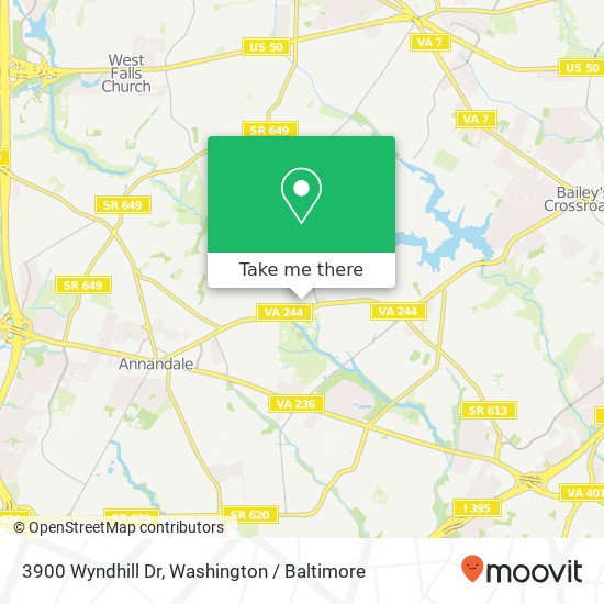 Mapa de 3900 Wyndhill Dr, Annandale, VA 22003