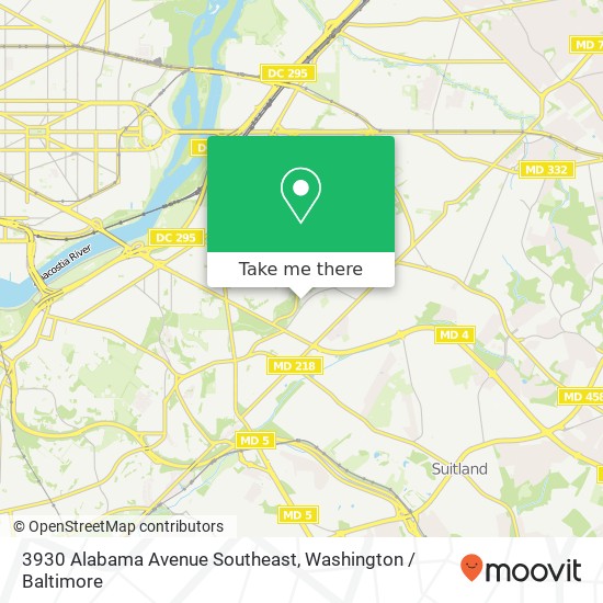 3930 Alabama Avenue Southeast, 3930 Alabama Ave SE, Washington, DC 20020, USA map