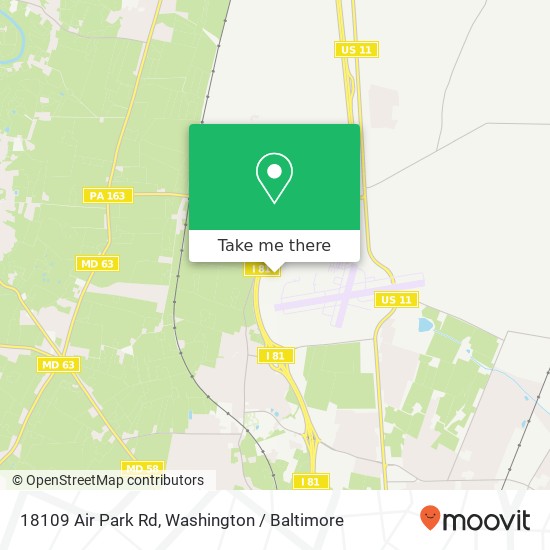 Mapa de 18109 Air Park Rd, Hagerstown, MD 21742