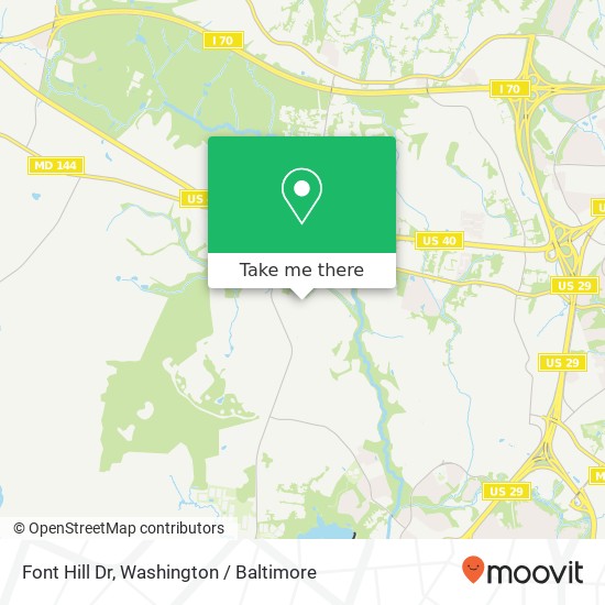 Mapa de Font Hill Dr, Ellicott City, MD 21042