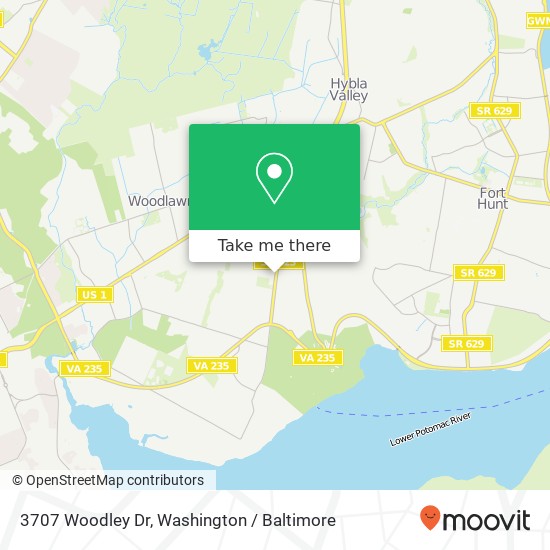 Mapa de 3707 Woodley Dr, Alexandria, VA 22309