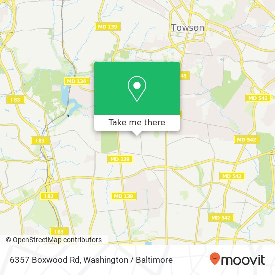 Mapa de 6357 Boxwood Rd, Baltimore, MD 21212