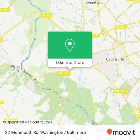 Mapa de 22 Monmouth Rd, Catonsville, MD 21228
