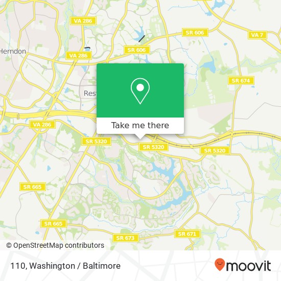 Mapa de 110, 11490 Commerce Park Dr #110, Reston, VA 20191, USA