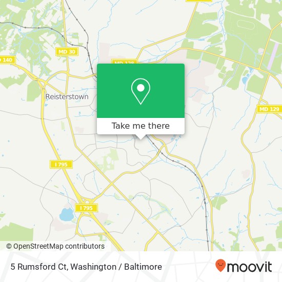 Mapa de 5 Rumsford Ct, Reisterstown, MD 21136