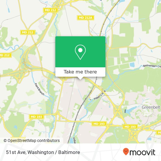 Mapa de 51st Ave, College Park, MD 20740