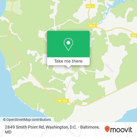 Mapa de 2849 Smith Point Rd, Nanjemoy, MD 20662