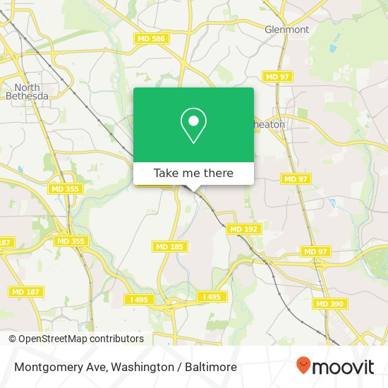 Mapa de Montgomery Ave, Kensington, MD 20895