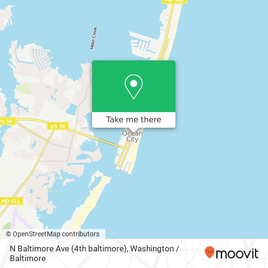Mapa de N Baltimore Ave (4th baltimore), Ocean City, MD 21842