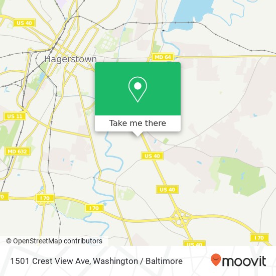 Mapa de 1501 Crest View Ave, Hagerstown, MD 21740