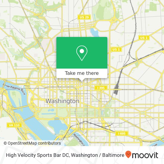 Mapa de High Velocity Sports Bar DC, 901 Massachusetts Ave NW