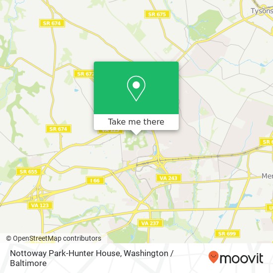 Nottoway Park-Hunter House, 9601 Courthouse Rd map