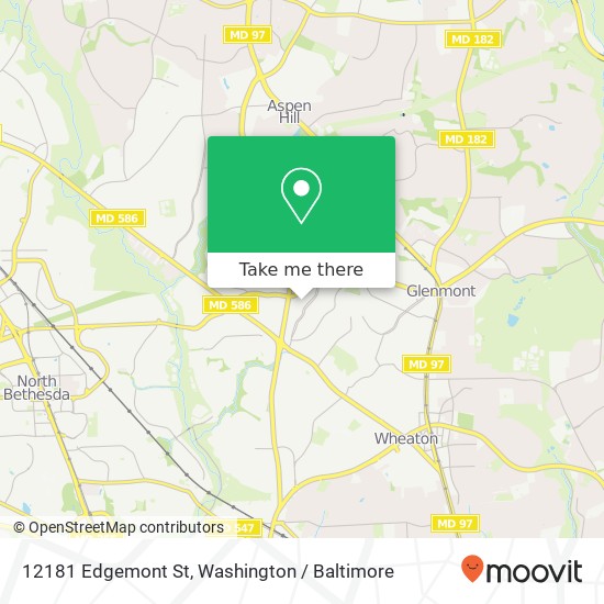 Mapa de 12181 Edgemont St, Silver Spring, MD 20902