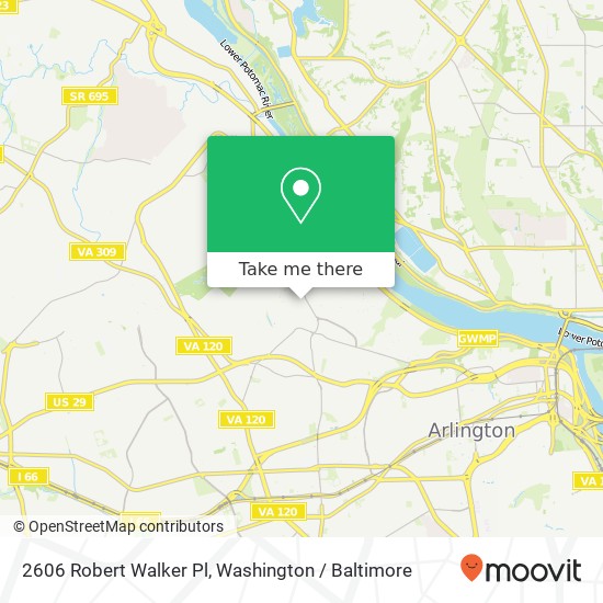 Mapa de 2606 Robert Walker Pl, Arlington, VA 22207