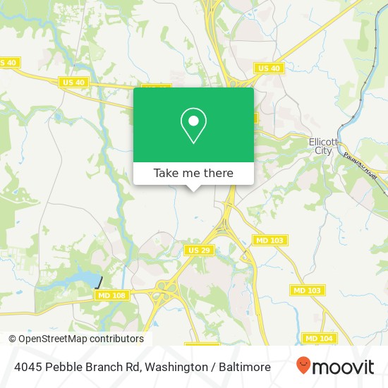 Mapa de 4045 Pebble Branch Rd, Ellicott City, MD 21042