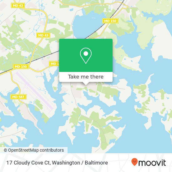 Mapa de 17 Cloudy Cove Ct, Middle River, MD 21220