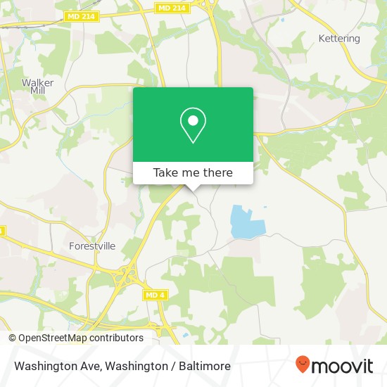 Mapa de Washington Ave, Upper Marlboro, MD 20774