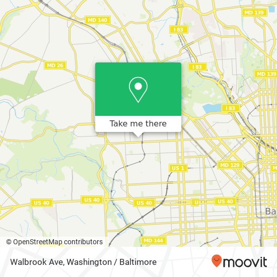 Walbrook Ave, Baltimore, MD 21216 map