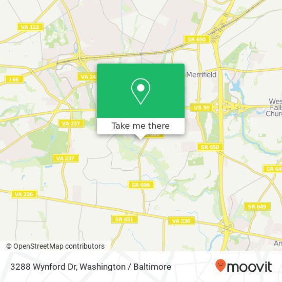 Mapa de 3288 Wynford Dr, Fairfax, VA 22031