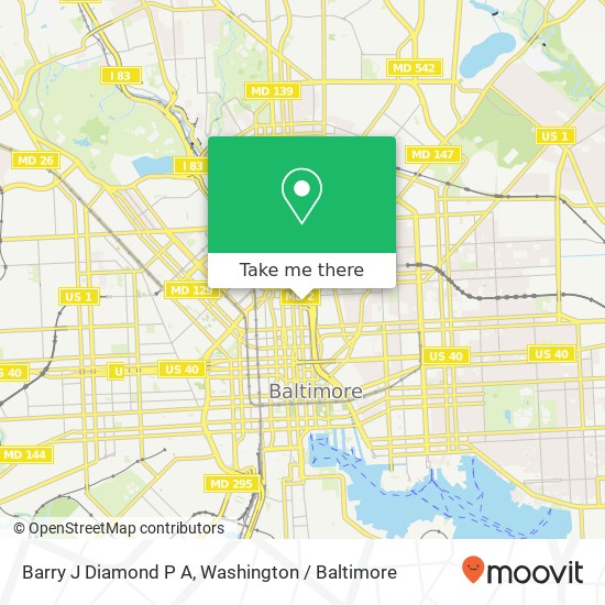 Mapa de Barry J Diamond P A, 1017 N Calvert St