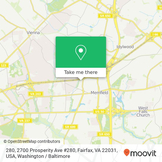 280, 2700 Prosperity Ave #280, Fairfax, VA 22031, USA map