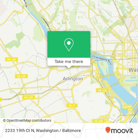 Mapa de 2233 19th Ct N, Arlington, VA 22201