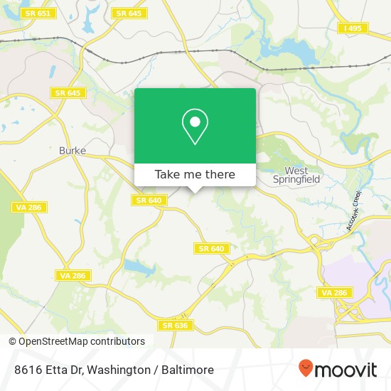 Mapa de 8616 Etta Dr, Springfield, VA 22152