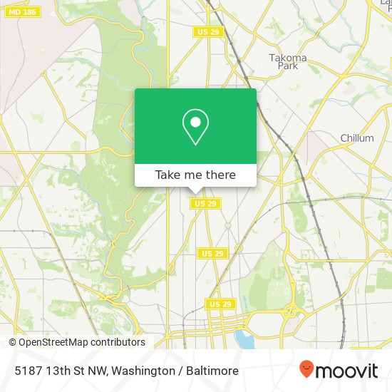 Mapa de 5187 13th St NW, Washington, DC 20011