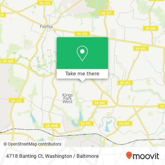 Mapa de 4718 Banting Ct, Fairfax, VA 22032