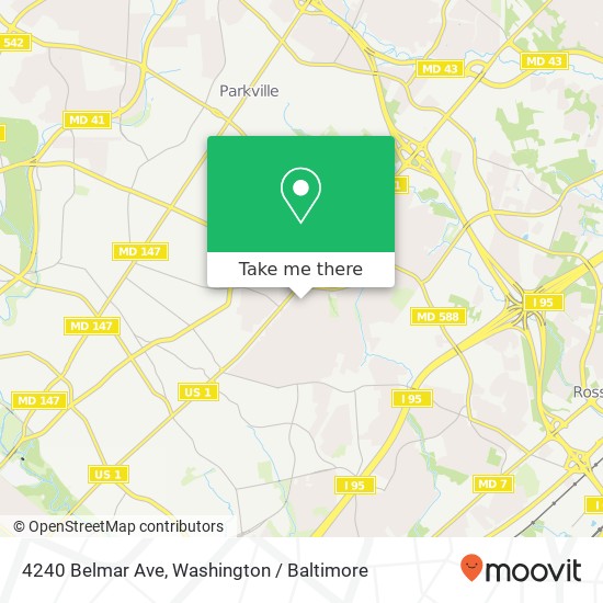 Mapa de 4240 Belmar Ave, Baltimore, MD 21206