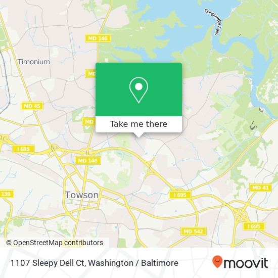 Mapa de 1107 Sleepy Dell Ct, Towson, MD 21286