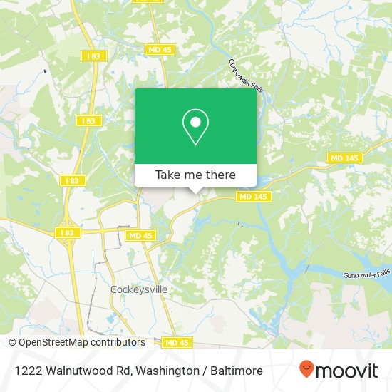 Mapa de 1222 Walnutwood Rd, Cockeysville, MD 21030