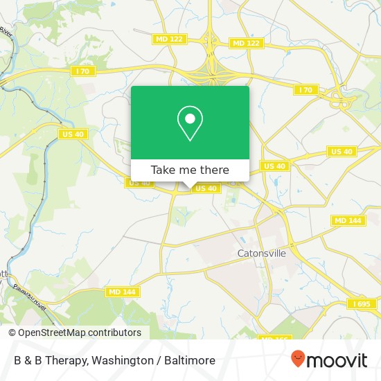 B & B Therapy, 6120 Baltimore National Pike map