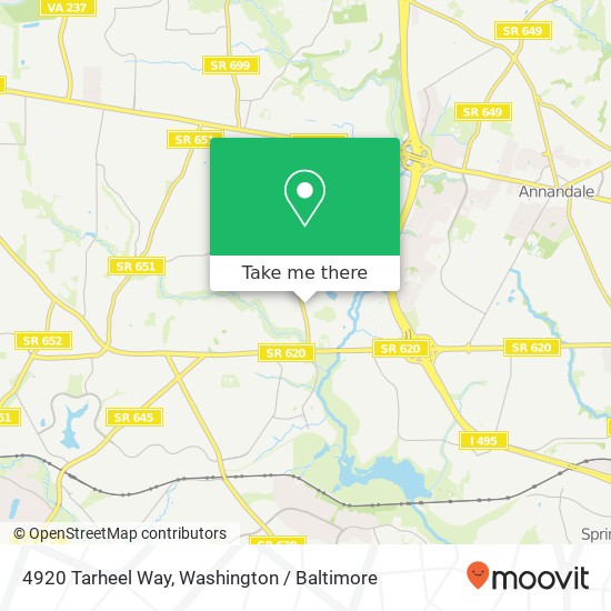 Mapa de 4920 Tarheel Way, Annandale, VA 22003