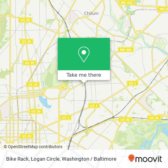 Mapa de Bike Rack, Logan Circle, 716 Monroe St NE