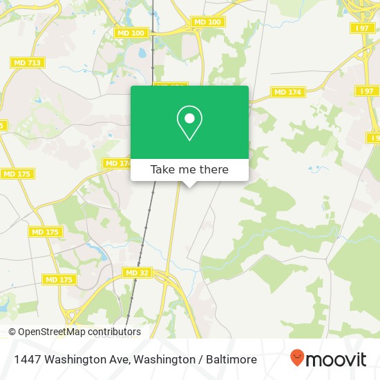 Mapa de 1447 Washington Ave, Severn, MD 21144