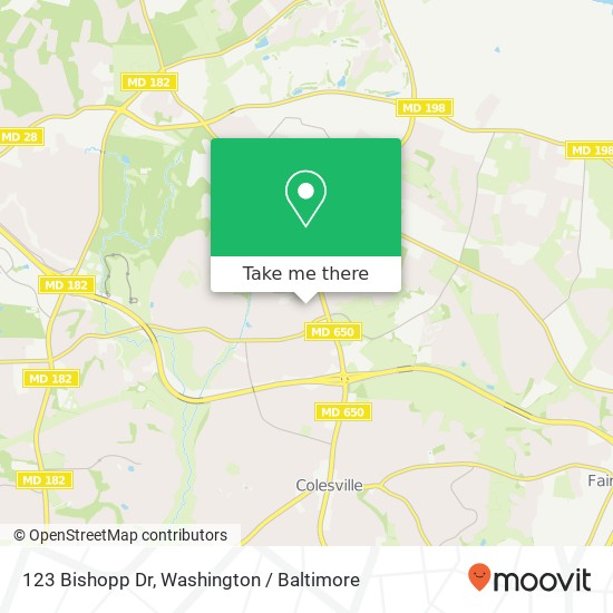 Mapa de 123 Bishopp Dr, Silver Spring, MD 20905