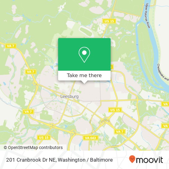 201 Cranbrook Dr NE, Leesburg, VA 20176 map