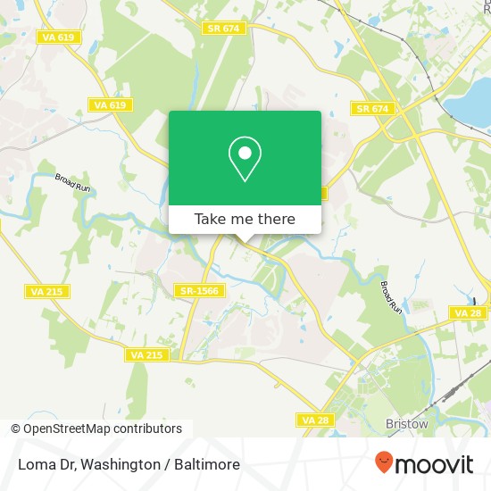 Mapa de Loma Dr, Bristow, VA 20136