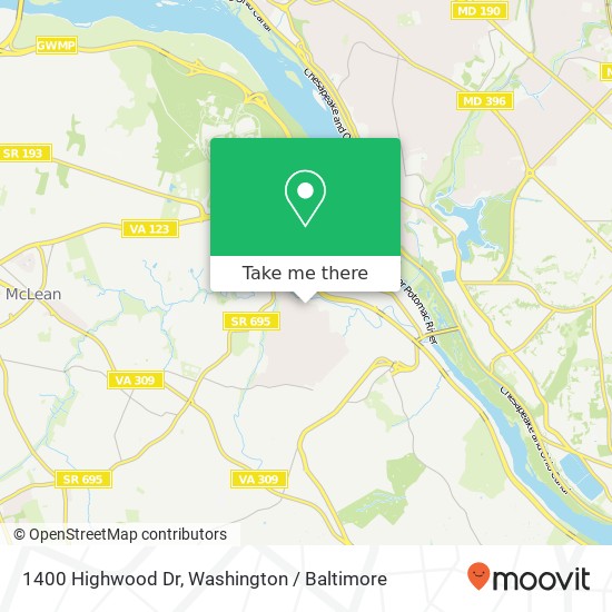 1400 Highwood Dr, McLean, VA 22101 map