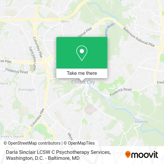 Darla Sinclair LCSW C Psychotherapy Services map