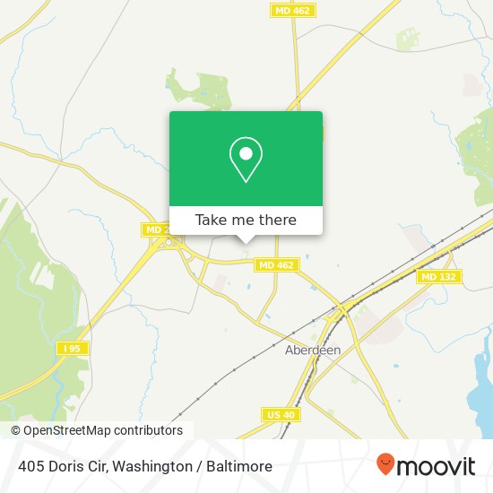 Mapa de 405 Doris Cir, Aberdeen, MD 21001