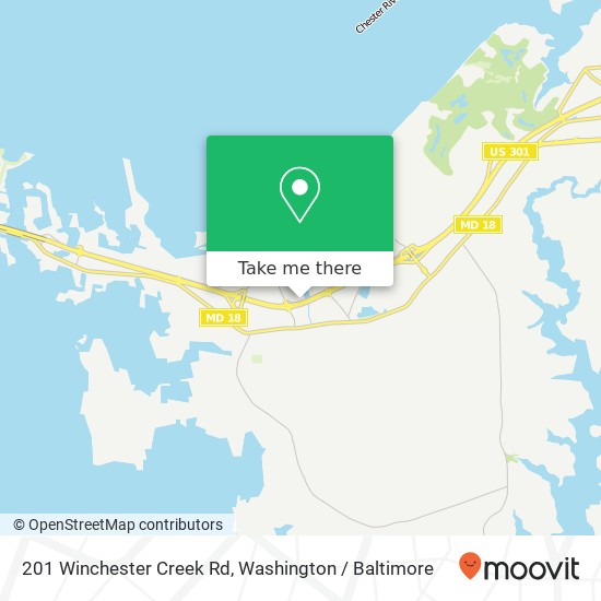 Mapa de 201 Winchester Creek Rd, Grasonville, MD 21638